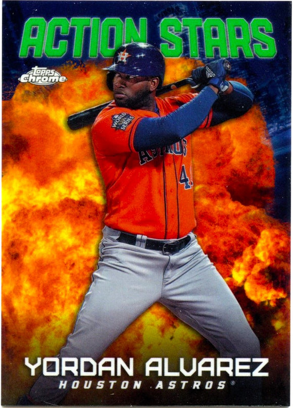 Yordan Alvarez 2023 Topps Chrome Green Action Stars SP 23/99