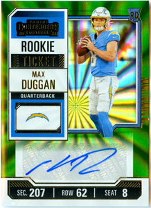 Max Duggan RC 2023 Panini Contenders Green Laser Rookie Ticket Auto #224