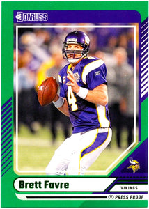 Brett Favre 2024 Donruss Green Press Proof #185