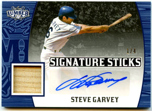 Steve Garvey 2024 Leaf Lumber Signature Sticks Game Used Bat Piece Auto SP 1/4