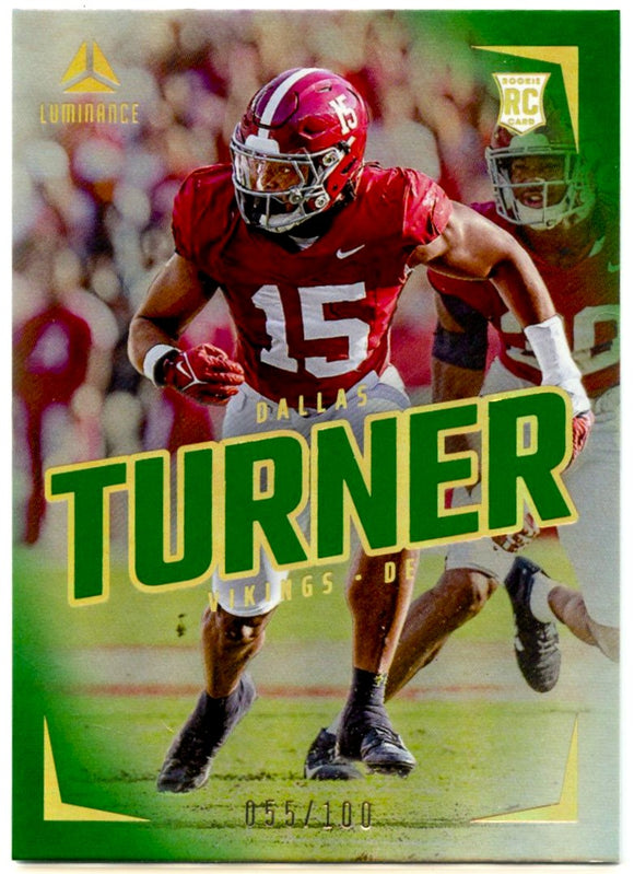 Dallas Turner RC 2024 Panini Luminance Green Rookie SP 55/100