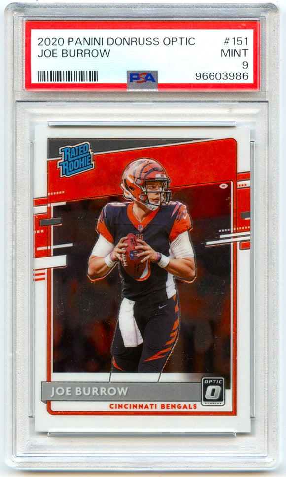 Joe Burrow RC 2020 Donruss Optic Rated Rookie #151 PSA 9