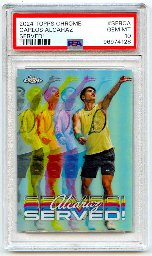 Carlos Alcaraz 2024 Topps Chrome Tennis Served! PSA 10