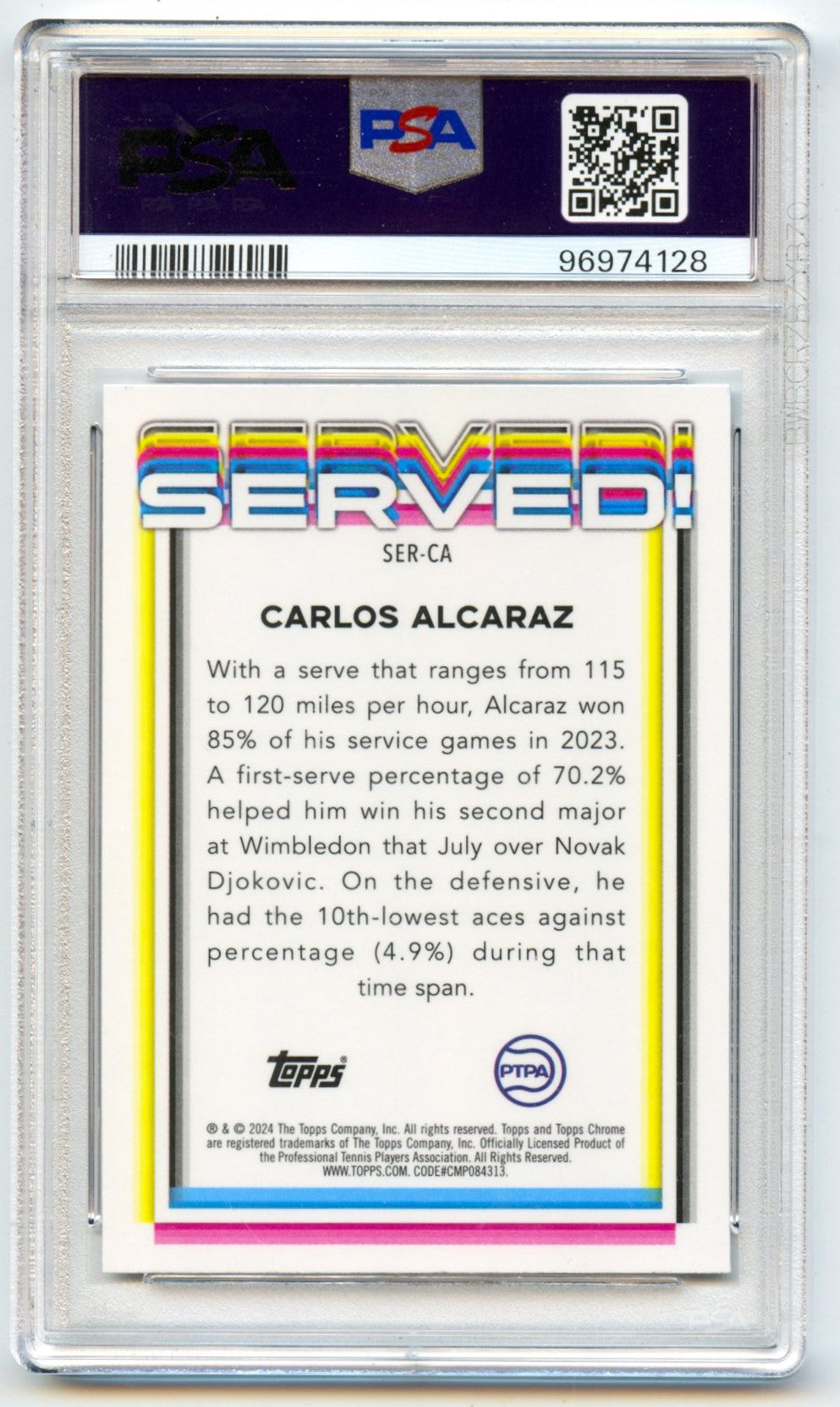 Carlos Alcaraz 2024 Topps Chrome Tennis Served! PSA 10 CardCollector2