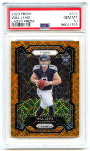 Will Levis RC 2023 Panini Prizm Orange Lazer Rookie #397 PSA 10