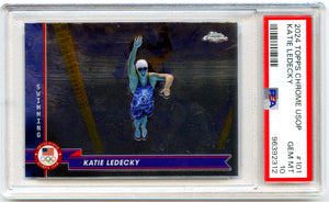 Katie Ledecky 2024 Topps Chrome Olympics #101 PSA 10