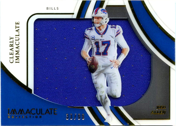 Josh Allen 2022 Immaculate Clearly Jumbo Jersey Patch 33/99