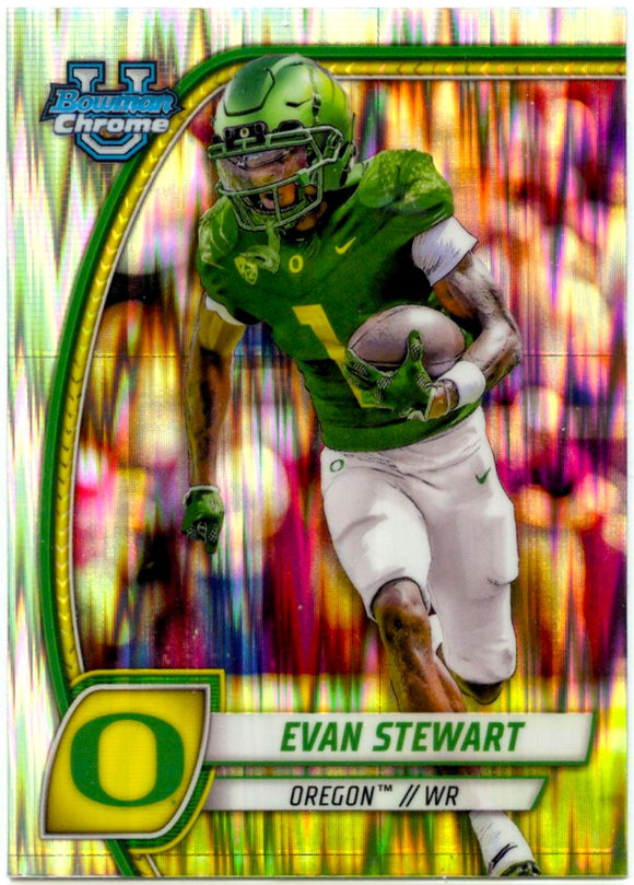 Evan Stewart RC 2024 Bowman U Chrome Stealth Refractor Rookie #75