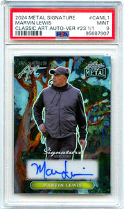 Marvin Lewis 2024 Leaf Metal Classic Art Signature Series Auto SP 1/1 PSA 9