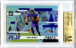 Lamar Jackson 2023 Donruss Optic Play Action #5 BGS 9.5