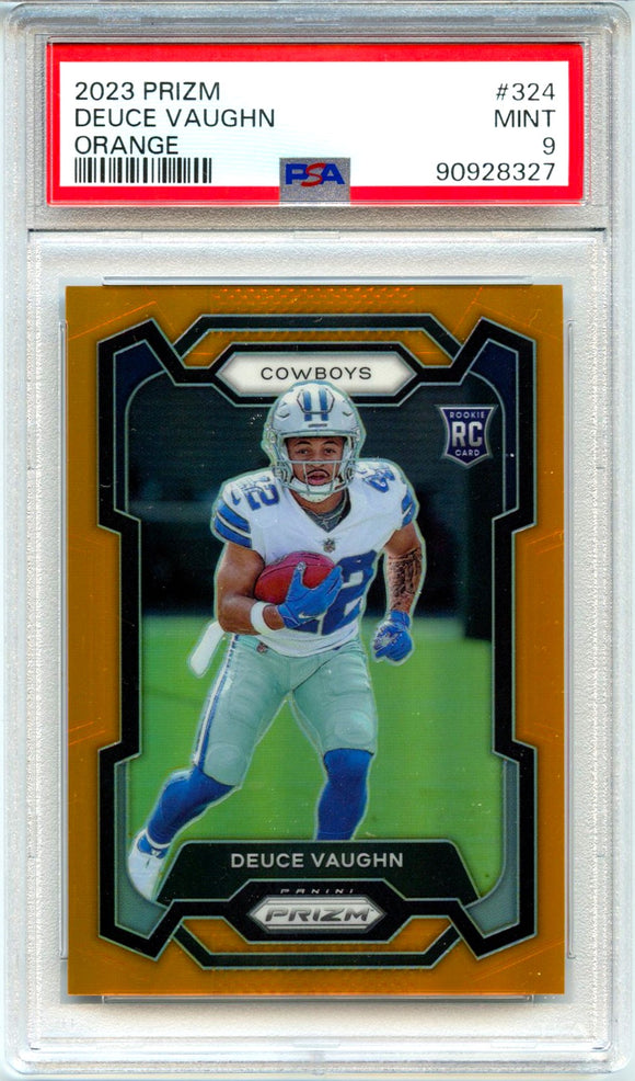 Deuce Vaughn RC 2023 Panini Prizm Orange Rookie SP 74/249 PSA 9