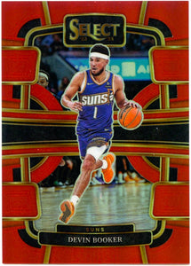 Devin Booker 2023-24 Panini Select Concourse Red Prizm SP 142/199