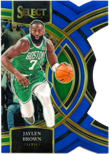 Jaylen Brown 2023-24 Panini Select Premier Level Blue Die Cut Prizm SP 48/249