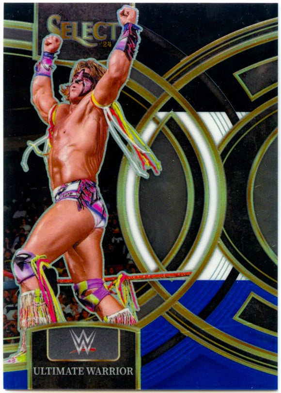 Ultimate Warrior 2024 Panini Select WWE Premier Black Blue Prizm SP 313/399