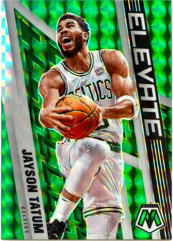 Jayson Tatum 2021-22 Panini Mosaic Green Prizm Elevate #5