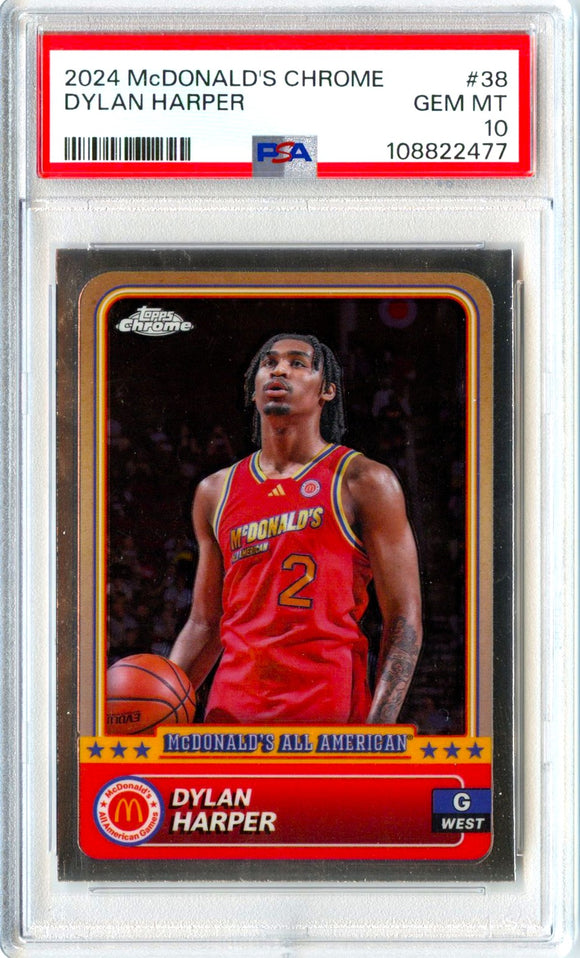 Dylan Harper RC 2024 Topps Chrome Mcdonalds All American Rookie #38 PSA 10