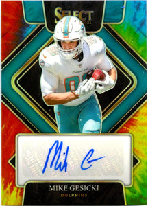 Mike Gesicki 2021 Panini Select Signature Tie Dye Auto SP 9/25