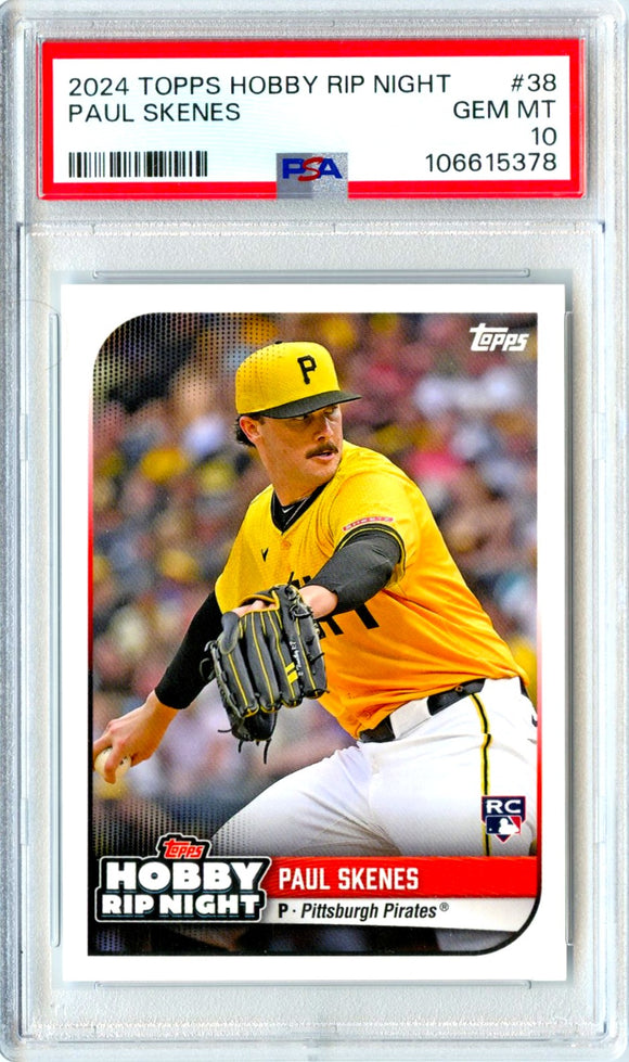 Paul Skenes RC 2024 Topps Hobby Rip Night Rookie #38 PSA 10