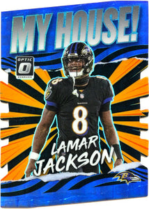 Lamar Jackson 2021 Donruss Optic Black Pandora My House! Die Cut SP 17/25