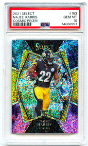 Najee Harris RC 2021 Select Premier Level Cosmic Prizm Rookie SP #153 PSA 10