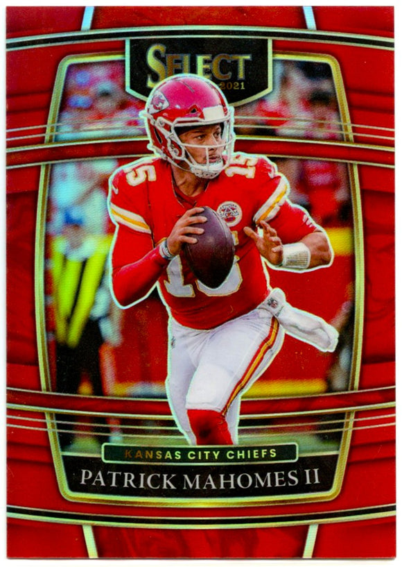 Patrick Mahomes II 2021 Panini Select Concourse Red Prizm SP 64/99