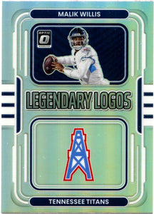 Malik Willis RC 2022 Donruss Optic Holo Legendary Logos Rookie