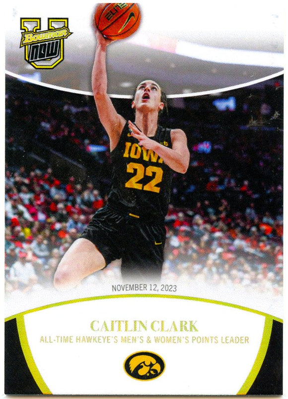 Caitlin Clark RC 2024 Bowman U Now All Time Hawkeye Point Leader Rookie #10