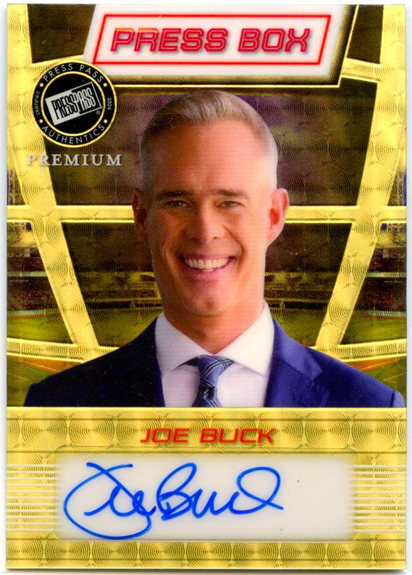 Joe Buck 2024 Leaf Press Pass Premium Super Gold Press Box Auto SP 1/1 Broadcaster