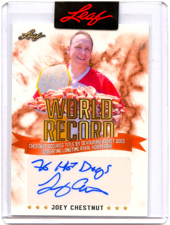 Joey Chestnut 2024 Leaf World Record Hot Dog Eater Auto SP 269/282