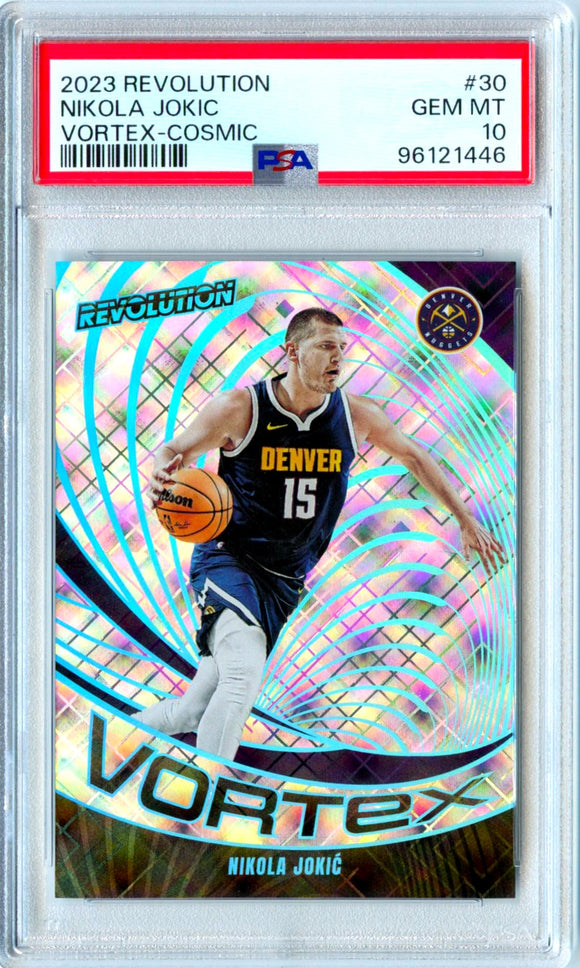 Nikola Jokic 2023-24 Panini Revolution Cosmic Vortex SP 98/99 PSA 10