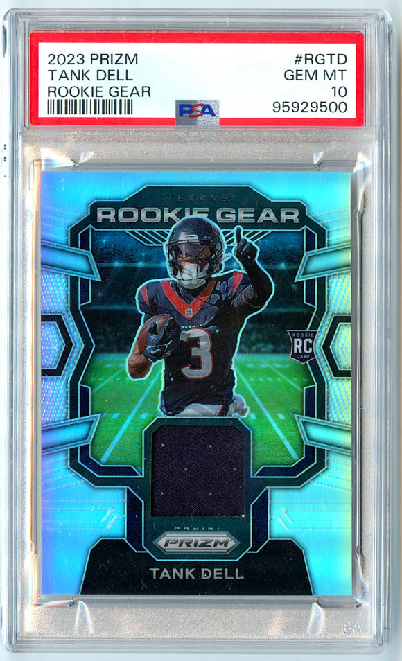 Tank Dell RC 2023 Panini Prizm Rookie Gear Jersey Patch PSA 10