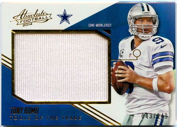 Tony Romo 2014 Panini Absolute Tools Of The Trade Game Used Patch SP 43/249