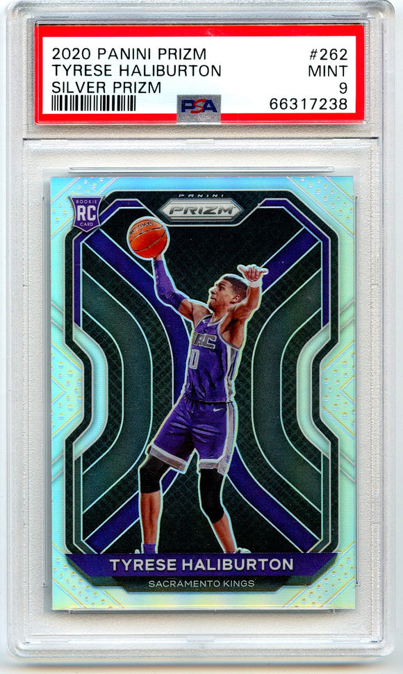 Tyrese Haliburton RC 2020-21 Panini Prizm Silver Rookie #262 PSA 9