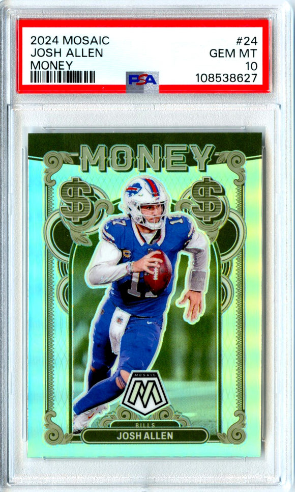 Josh Allen 2024 Panini Mosaic Money SSP #24 PSA 10