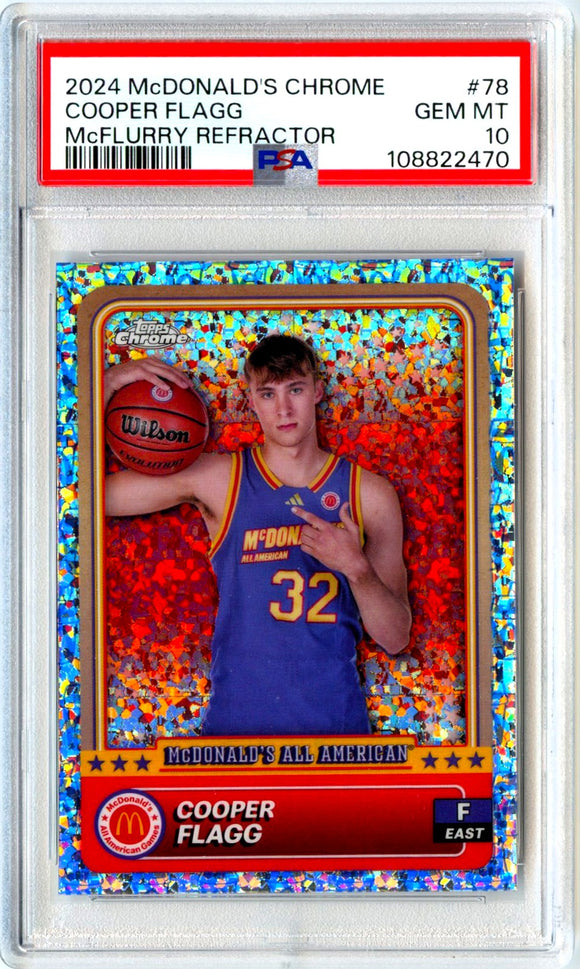 Cooper Flagg 2024 Topps Chrome Mcdonalds All American Mcflurry Refractor Rookie #78 PSA 10