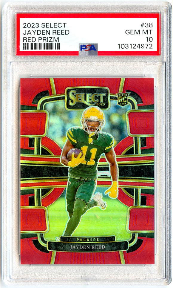 Jayden Reed RC 2023-24 Panini Select Concourse Red Rookie SP 53/99 PSA 10