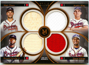 Olson Riley Acuna Jr Albies 2024 Museum Collection Quad Game Used Bat Piece Patch SP 37/49