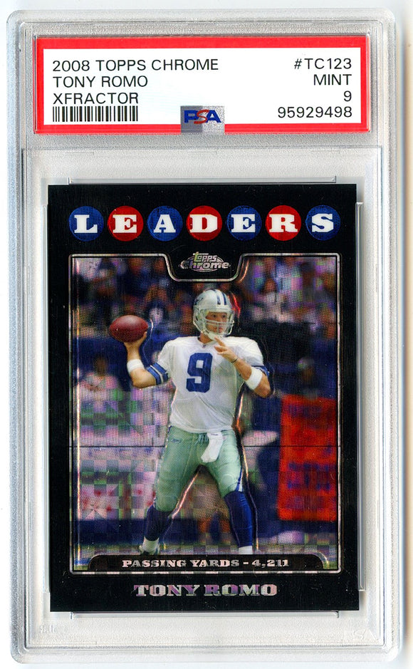 Tony Romo 2008 Topps Chrome Xfractor PSA 9