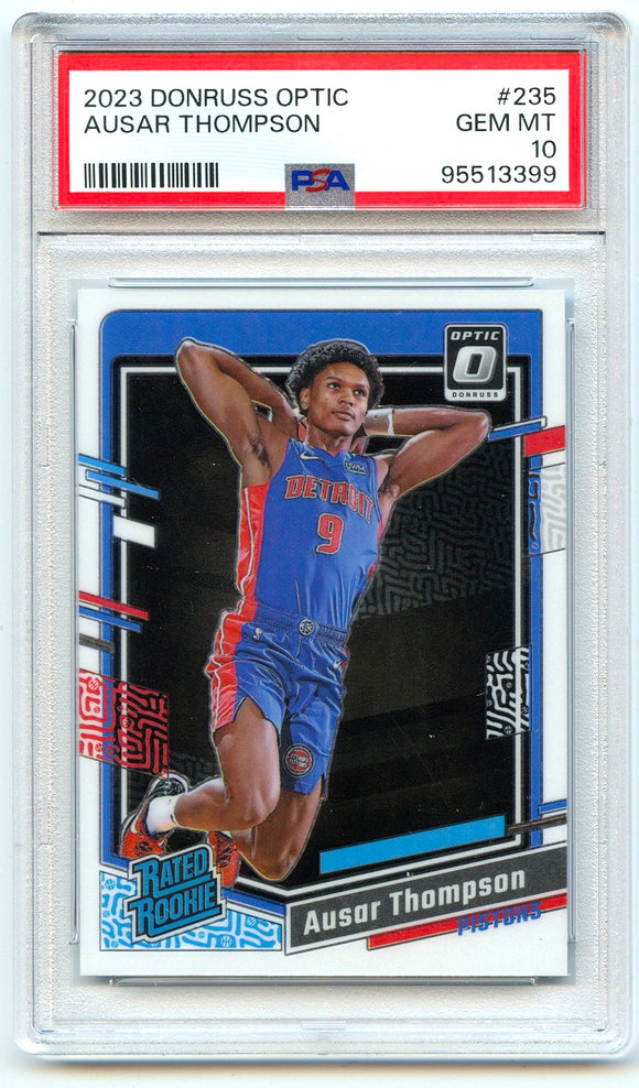 Ausar Thompson RC 2023-24 Donruss Optic Rated Rookie #235 PSA 10