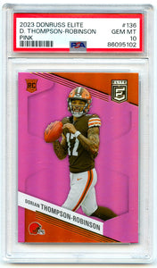 Dorian Thompson-Robinson RC 2023 Donruss Elite Pink Rookie #136 PSA 10