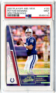 Peyton Manning 2007 Playoff Absolute Spectrum Gold SP 10/25 PSA 9