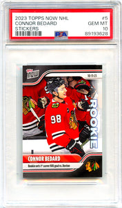 Connor Bedard RC 2023-24 Topps Now NHL Rookie Sticker #5 PSA 10