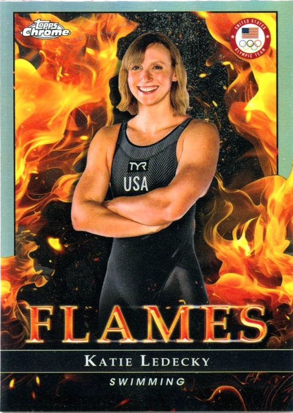 Katie Ledecky 2024 Topps Chrome Olympics Flames