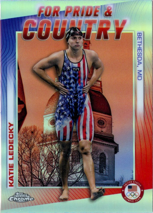 Katie Ledecky 2024 Topps Chrome Olympics For Pride & Country