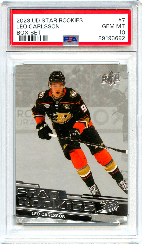 Leo Carlsson RC 2023-24 Upper Deck Star Rookie Box Set #7 PSA 10