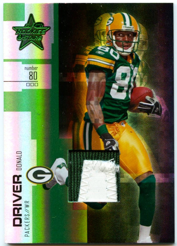 Donald Driver 2007 Leaf Rookies & Stars Green Game Used Patch SP 8/25