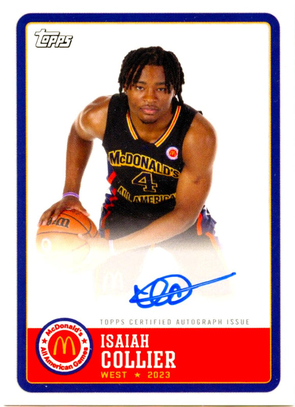 Isaiah Collier RC 2023 Topps Mcdonalds All American Rookie On Card Auto