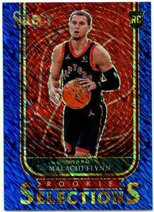 Malachi Flynn RC 2020-21 Panini Select Blue Shimmer Rookie Selections SP Raptors