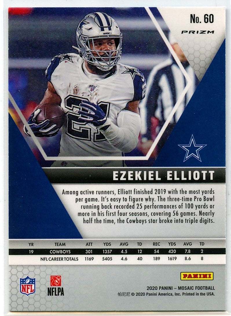 Ezekiel Elliott 2020 Panini Mosaic Orange Reactive Prizm SP Cowboys ...